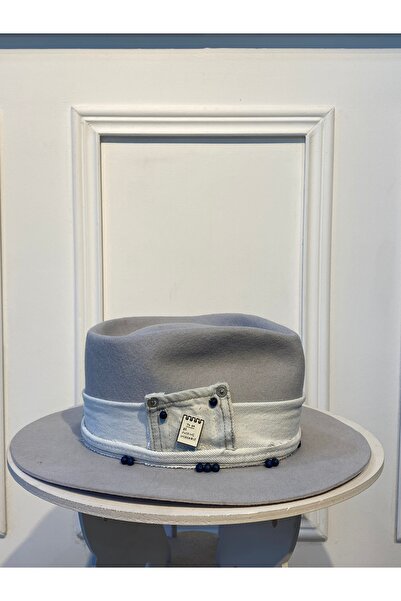 Anamaria Andronache Millinery Blue Felt Fedora Hat – Handmade