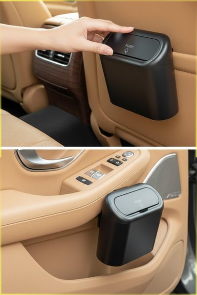Wiforte Car Interior Trash Can (Set of 2) – Portable, Travel-Friendly, Mini Trash Can with Lid |