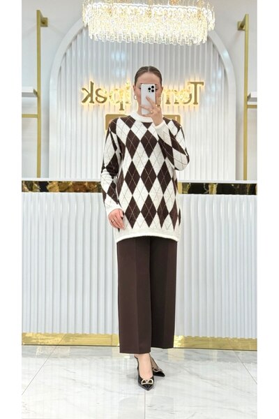 Nefise Baklava Desen Simli Tunik