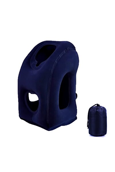 MORANO Inflatable flight neck pillow with portable bag, comfortable for the neck to avoid pain, available in multiple colors.