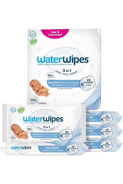 WaterWipes Sensitive+ Newborn & Baby Wipes, 3-In-1 Cleans, Cares, Protects, 9...
