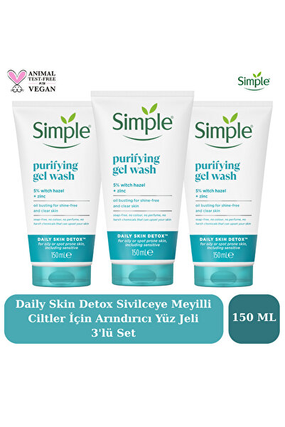 Simple Daily Skin Detox Sivilceye Meyilli Ciltler İçin Arındırıcı Yüz Temizle...