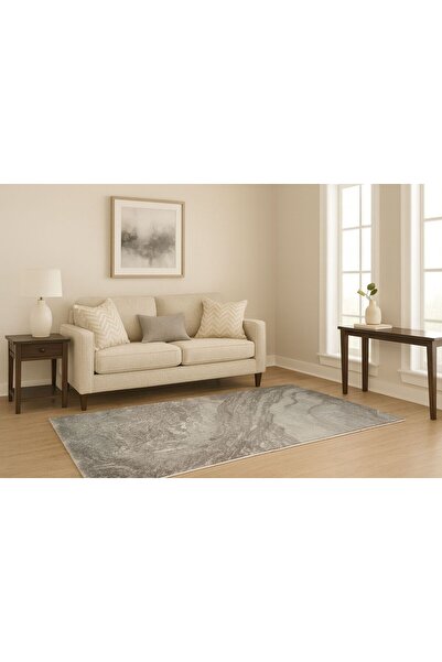 SER CARPET Covor modern gri cu model abstract marmorat, ideal pentru living, dormitor sau hol 150 X 230
