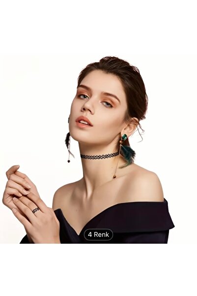 SELUVİA 2’li Set Ayarlanabilir Siyah Punk Gotik Tarz Kadın Kolye – Choker Kolye