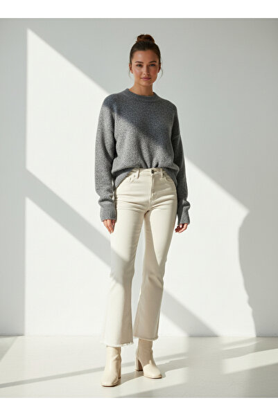 VETTA Crew Neck Extra Soft Textured Thick Knit Sweater