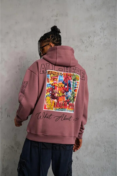 Kanonik Education سويت شيرت بغطاء للرأس بطبعة رقمية 93 قطعة للرجال - داستي روز