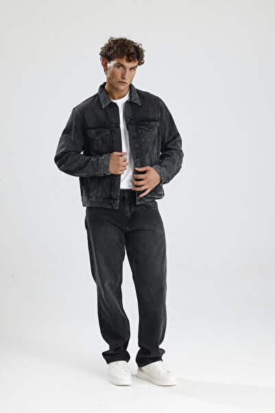 Seven7Original Özel Üretim %100 Pamuk Koyu Gri Denim Rahat Konforlu Tom32 Erk...