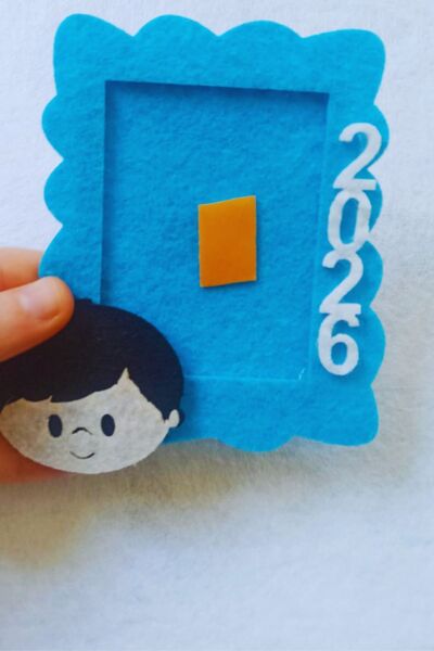 Aydede Oyunevi Öğrenciye Karne Hediyesi Tekli Keçe Magnet Mavi Erkek Çocuk