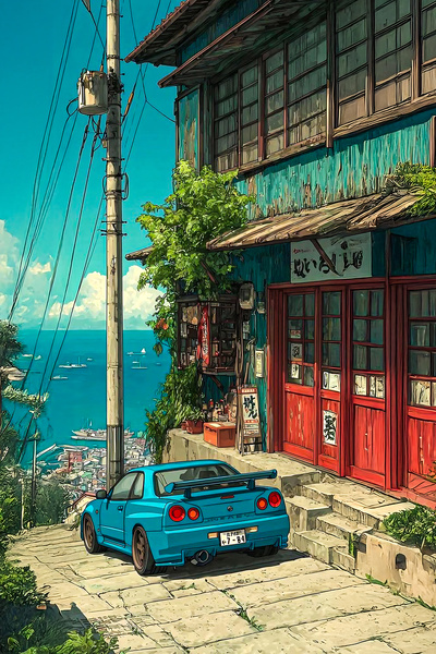 Hayal Poster Retro Ahşap Poster Nissan Araba 2 Poster 20x30