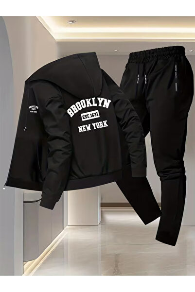 bellanova Set de 2 piese: hanorac imprimat cu fermoar și pantaloni de trening...