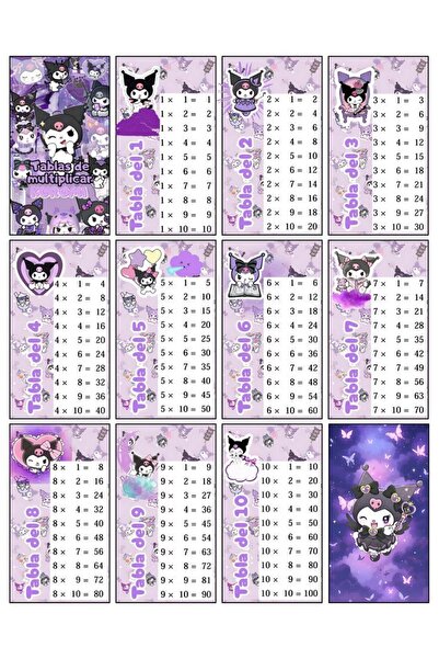 ÖZ KIRTASİYE Kuromi Çarpım Tablosu A4 (kalın baskı) 1 adet
