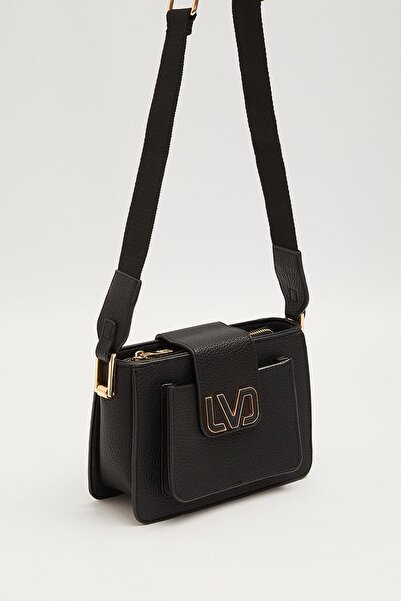 Levidor Premium Shoulder Bag with Front Pocket Detail Black