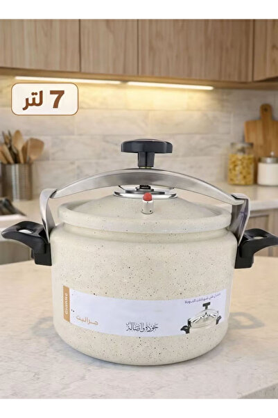 Cady One Pressure cooker made of granite and aluminum, beige/black