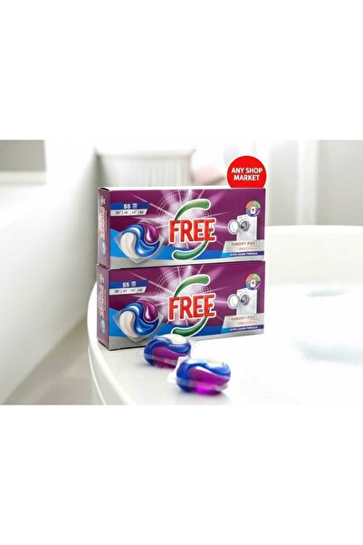 FREE Pack of 2X Universal FREE laundry detergent capsules, 55 pcs, 990g, for white and colored laundry