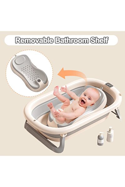 BOOMBOOMBOOM حوض استحمام قابل للطي للأطفال بقاعدة مانعة للانزلاق
