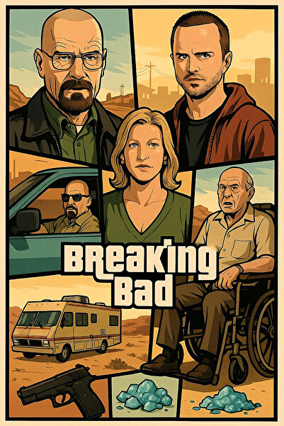 Hayal Poster Retro Ahşap Breaking Bad 2 Poster 20x30