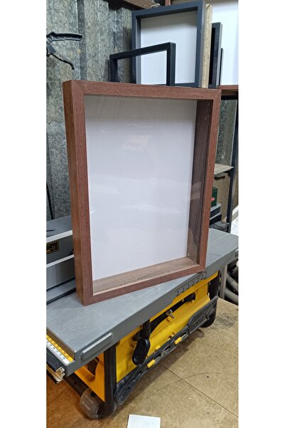 Home Kuru gül çerçevesi, derinlikli çerçeve, çiçek çerçevesi 40x30 ceviz Plek...