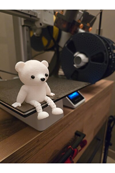 ADA 3D Beyaz Kutup Ayısı Figürlü Sarkan Bacaklı Minimalist Raf Süsü Dekoratif