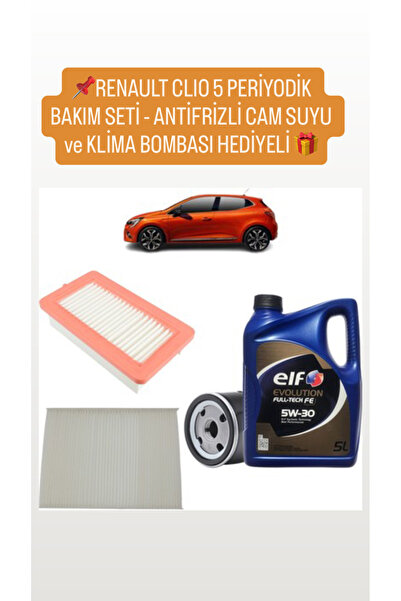 ELF RENAULT CLIO 5 PERİYODİK BAKIM SETİ (ANTİFRİZLİ CAM SUYU ve KLİMA BOMBASI...