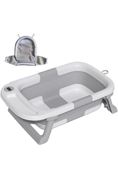 MsAnya Foldable Baby Bathtub with Non-Slip Mat and Drain Hole