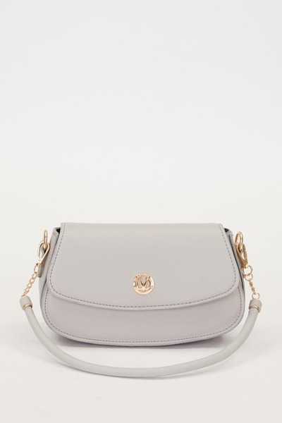 Levidor Oval Zincir Detay Omuz Çantası Açık Gri