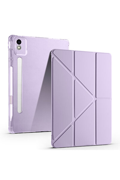 zore Lenevo Idea Tab Pro 12.7 TB-373FU Kılıf Tri Folding Kalem Bölmeli Standl...