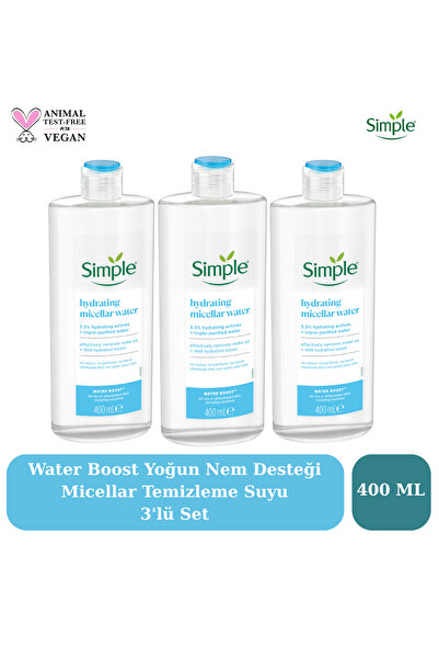 Simple Water Boost Kuru ve Hassas Ciltler İçin Nemlendirici Micellar Makyaj T...