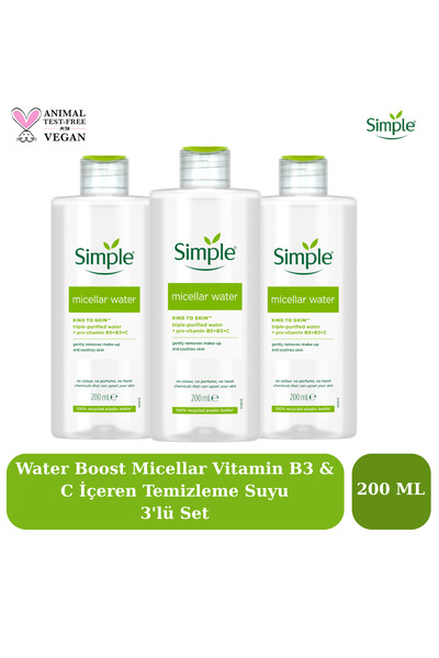 Simple Kind to Skin Micellar Ovalama Gerektirmeyen Gözenek Açıcı Nem Makyaj T...