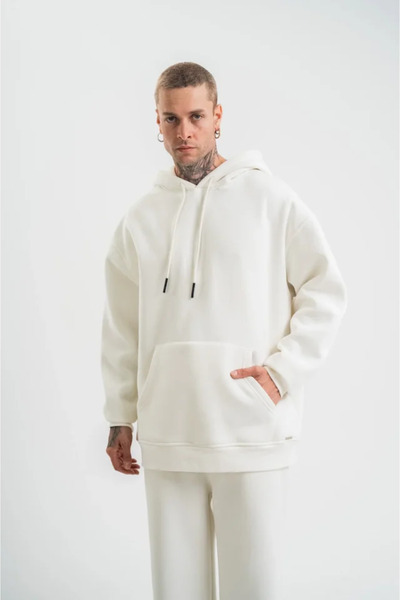 Kanonik Education Unisex Long Sleeve Hooded Tracksuit Set - White