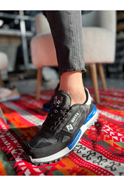 Zapatos Kb-N1 Men's Casual Lace-Up Suede Parachute Fabric Sports Sneaker Shoes Spkbt - Black/Blue