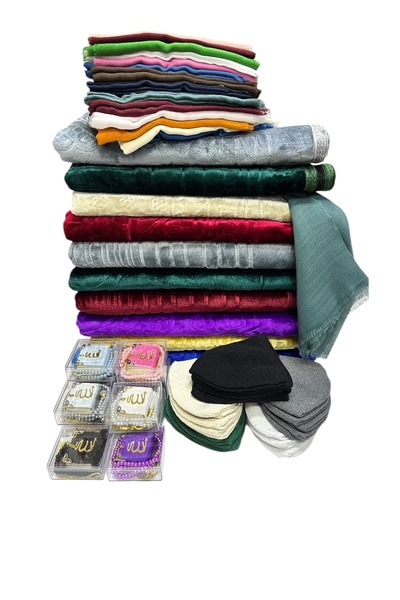 Muensu 40 Parça Lüks Hac Umre Malzemesi, 10 Adet Peluş Seccade, 10 Adet Takke...