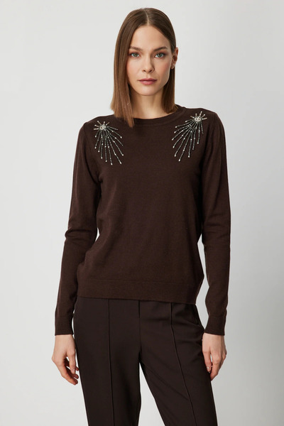 On Fashion On Omzu Stone Detailed Knitwear Sweater-63314