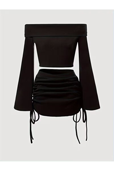 Machetta Hanorac de damă cu fustă despicată, cu detaliu de jos, set dublu