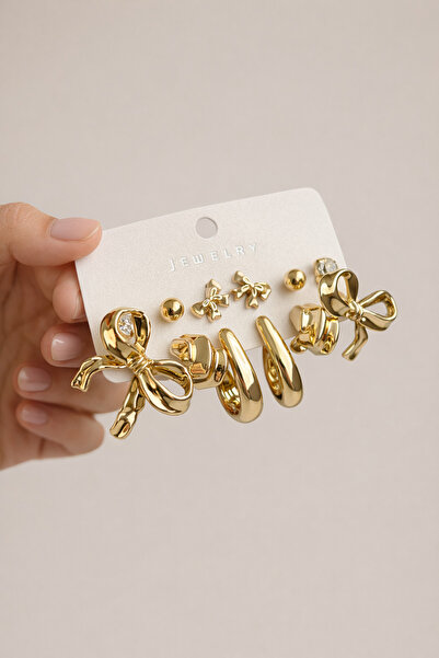 MRK Women's Combination Hoop Earrings Pearl Set Multiple Earrings