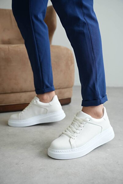 Zapatos Kb-B2 Men's Casual Lace-Up Leather Sports Sneaker Shoes Cbt - White