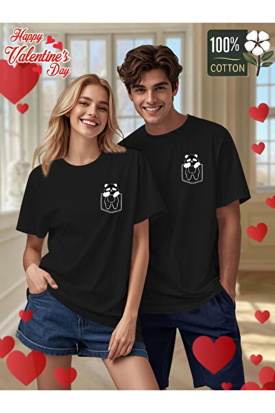 one button Design drăguț cu panda, detaliu la buzunar, combinație asortată pe...