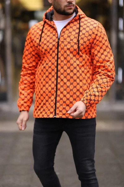 Kanonik Education Unisex Hooded Lined Raincoat - Orange