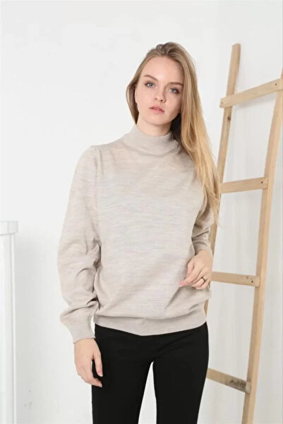 Kanonik Education   Half Turtleneck Sweater - Beige