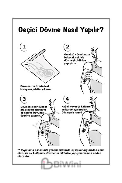 BiWini Gül Geçici Dövme Çiçek Minimal Suya Dayanıklı