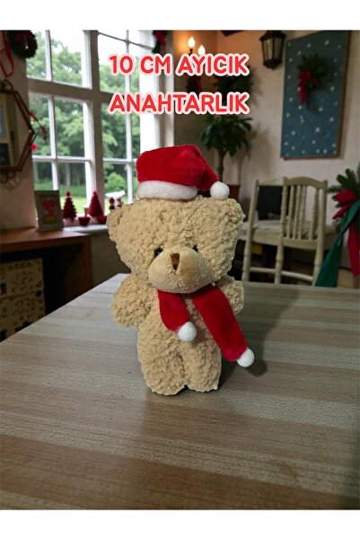 miraybutikhediyelikesya Yılbaşı Temalı 10 cm Peluş Ayıcık Anahtarlık Mini Yen...