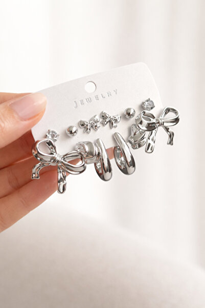 MRK Women's Combination Hoop Earrings Pearl Set Multiple Earrings