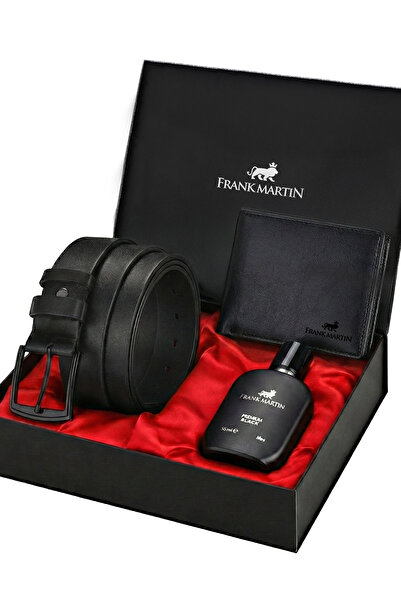 Frank Martin Erkek Cüzdan Kemer Parfüm Seti Hediye Kutulu