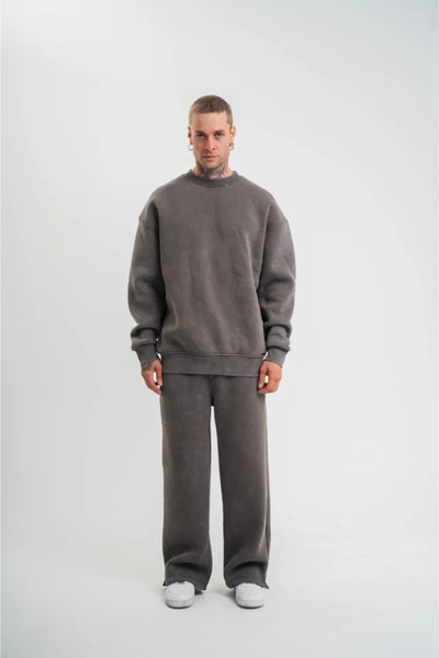 Kanonik Education Unisex Long Sleeve Crew Neck Washable Tracksuit Set - Smoked