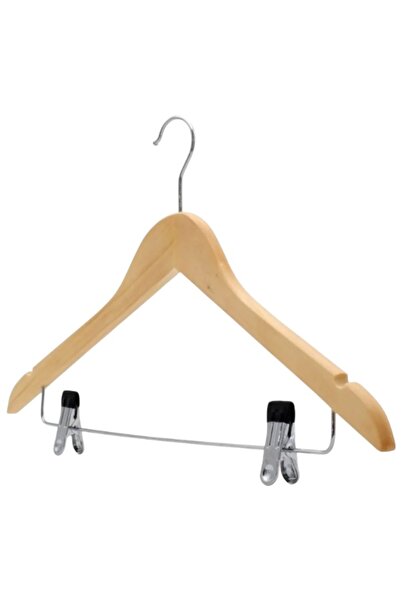 Faravis Atelier Ahşap Askı Mandallı Gömlek Bluz Pantolon Etek Askısı Naturel ...