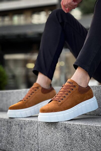 Mhoda Shoes Mhd-099 Men's Lace-Up High Sole Suede Sneaker Shoes Sbt - Tan
