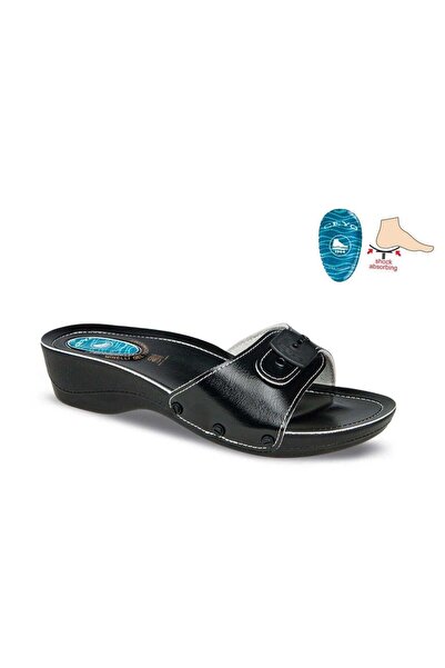 Ceyo Mınelli Heeled Heel Spur Gel Slippers-Black