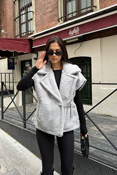 Helen Goods Women's Leather Belted Lined Casual Vest