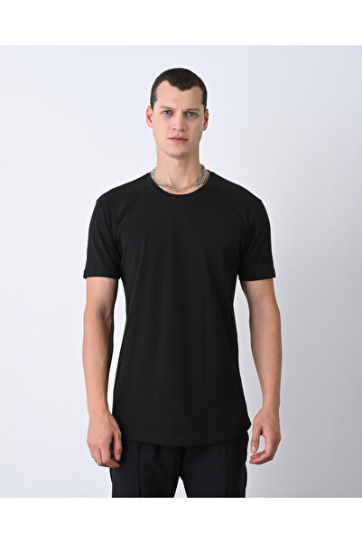 MARRAKECH Slim Fit Dar Kesim Pamuklu Yumuşak Dokulu Basic Bisiklet Yaka Düz K...