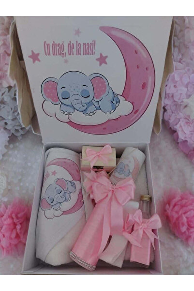 OBSIDION Set botez DISNEY - cutie trusou lumanare - pink Elephant