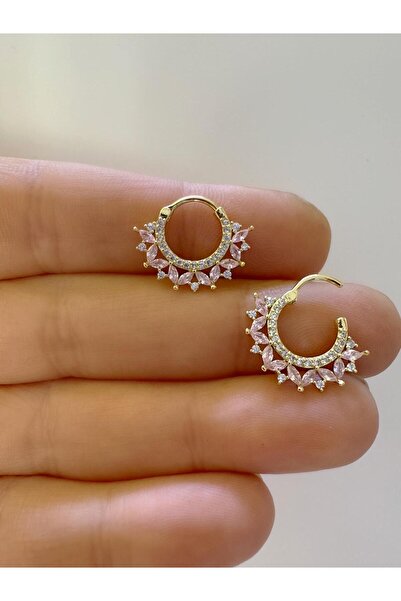 Arescollection 1 adet çelik PEMBE zirkon taşlı septum daith helix lobe uyumlu...